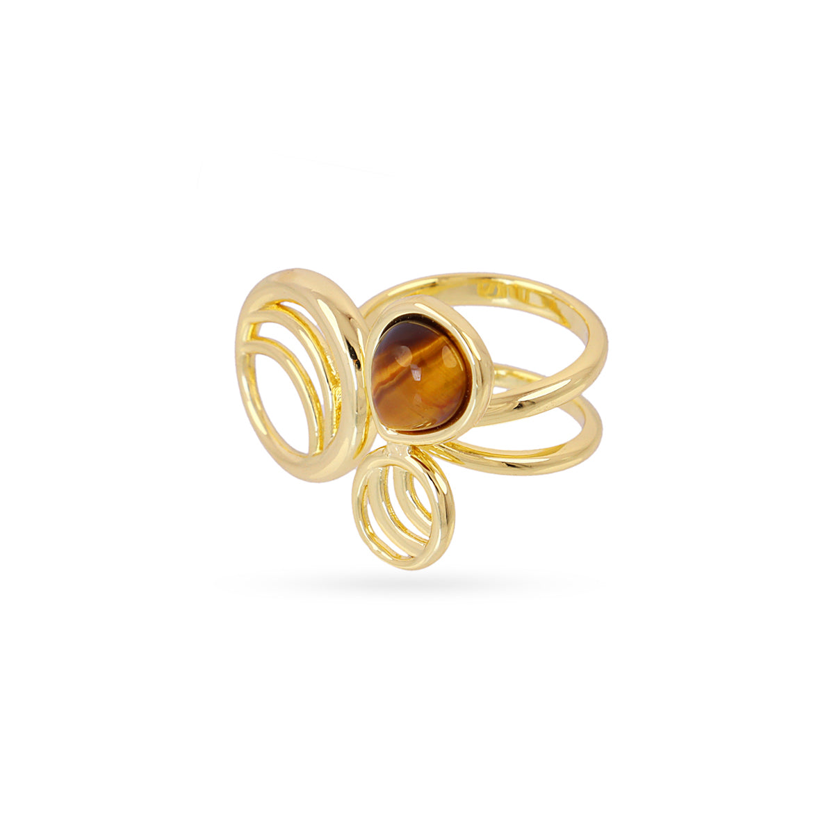 Anillo ajustable Mirage círculos Café Anartxy