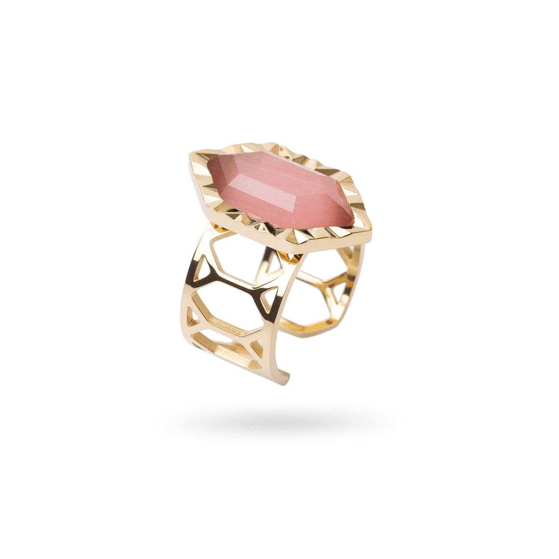 Anillo ajustable Gleam piedra Rosa Anartxy