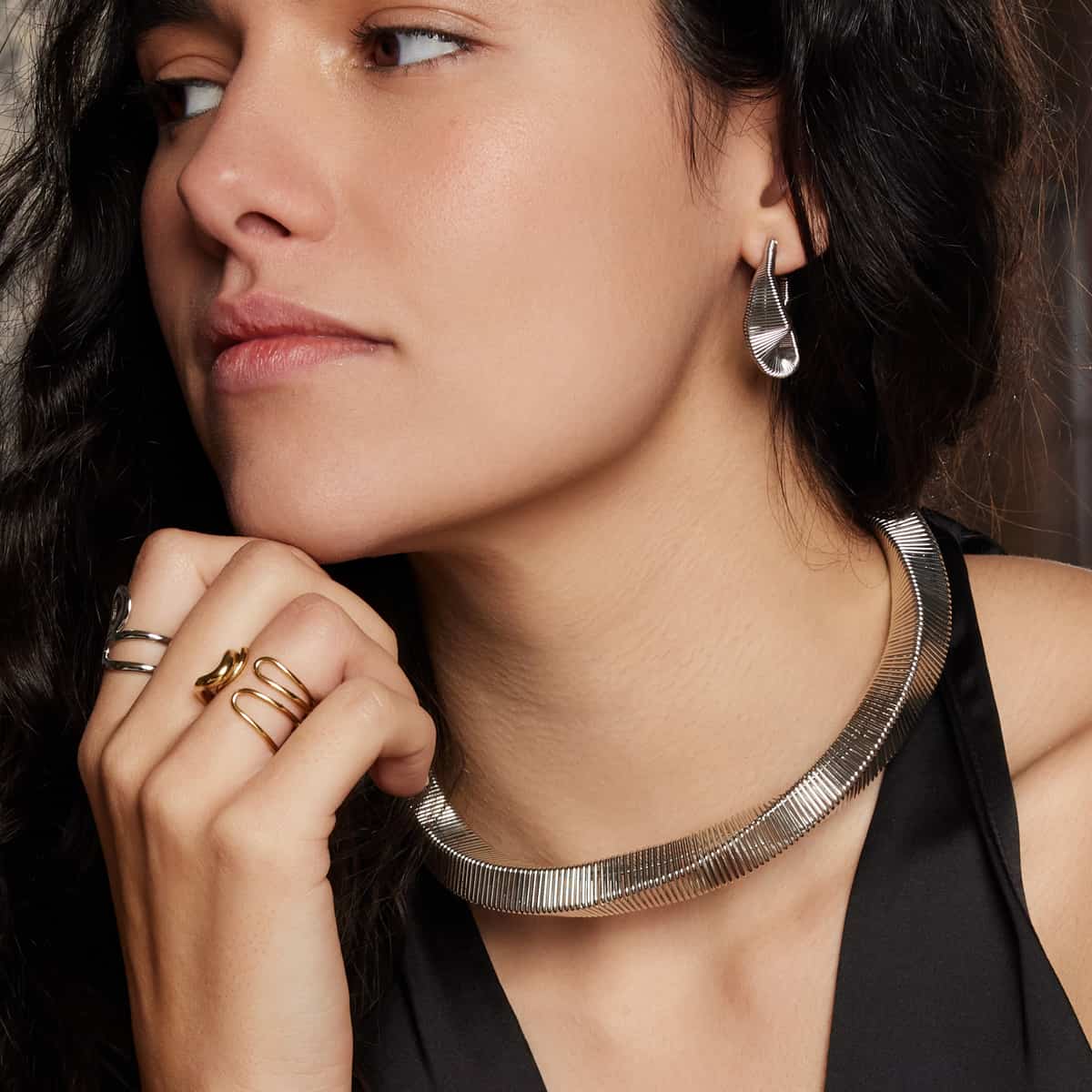Collar Congga Plateado Anartxy