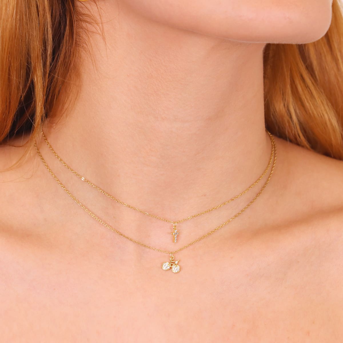 Collar Charming Cross Dorado Anartxy