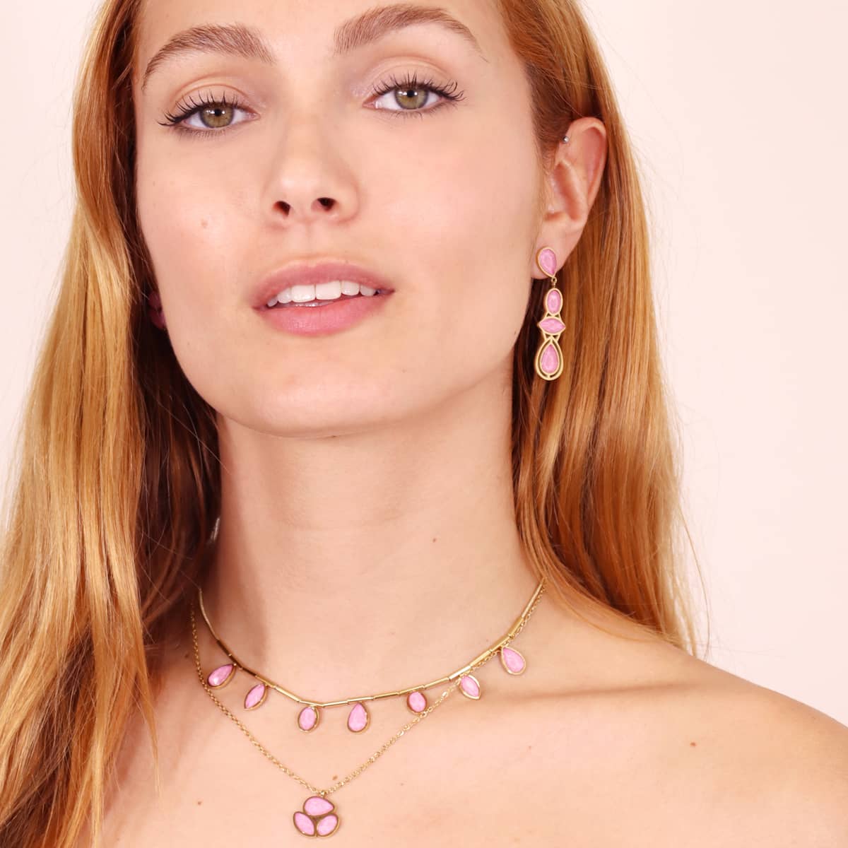 Collar Drops Rain Rosa Anartxy