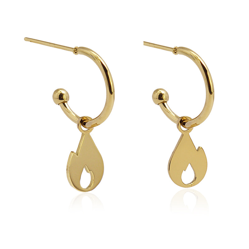 Pendientes Fallas Cremà Dorado Anartxy