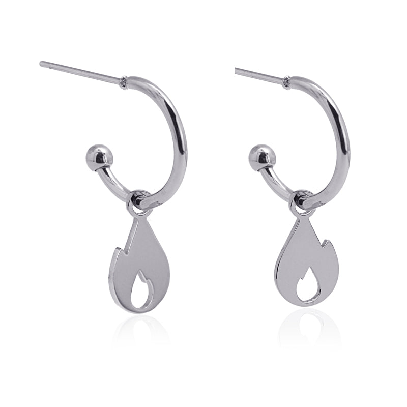 Pendientes Fallas Cremà Plateado Anartxy