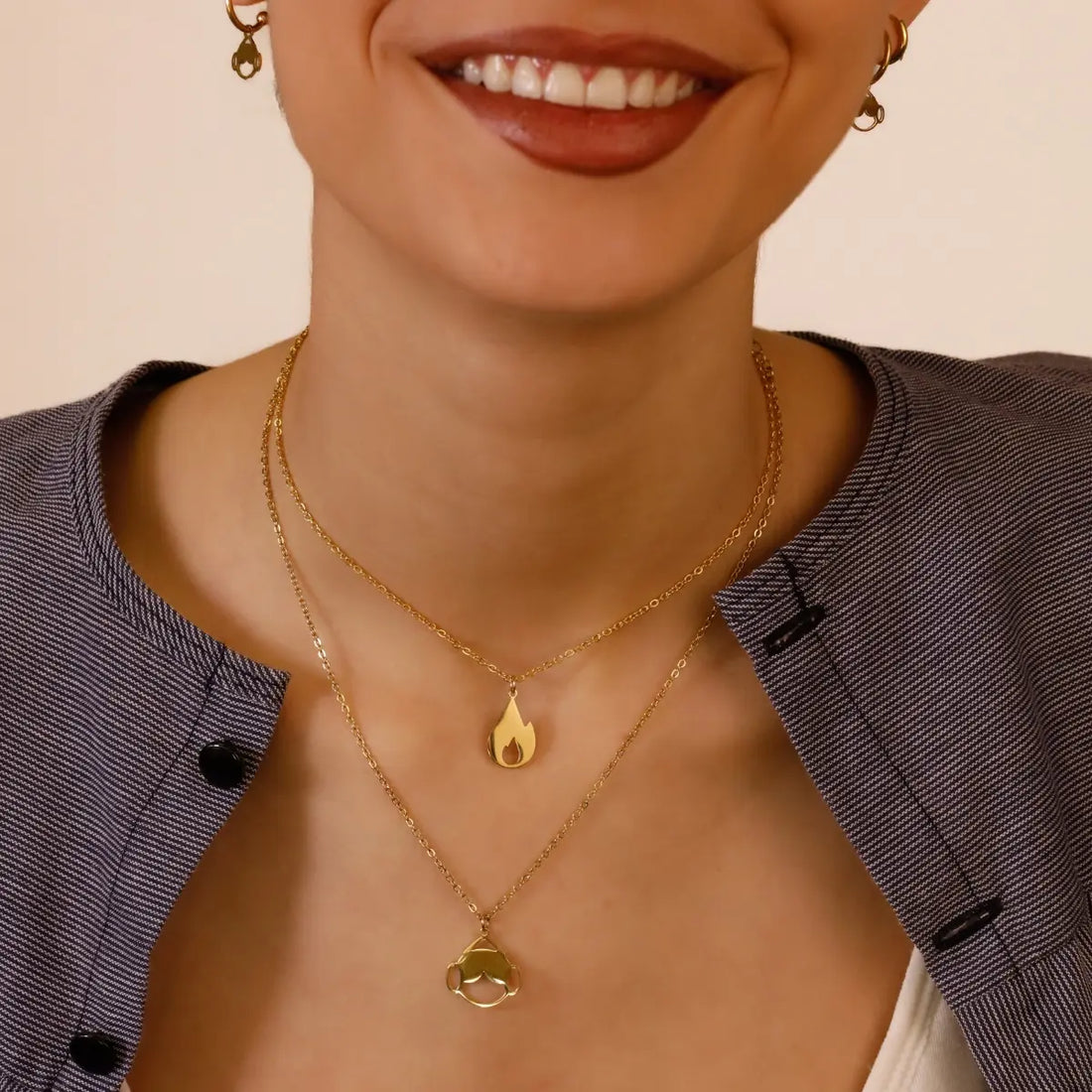 Pendientes Fallas Cremà Dorado Anartxy