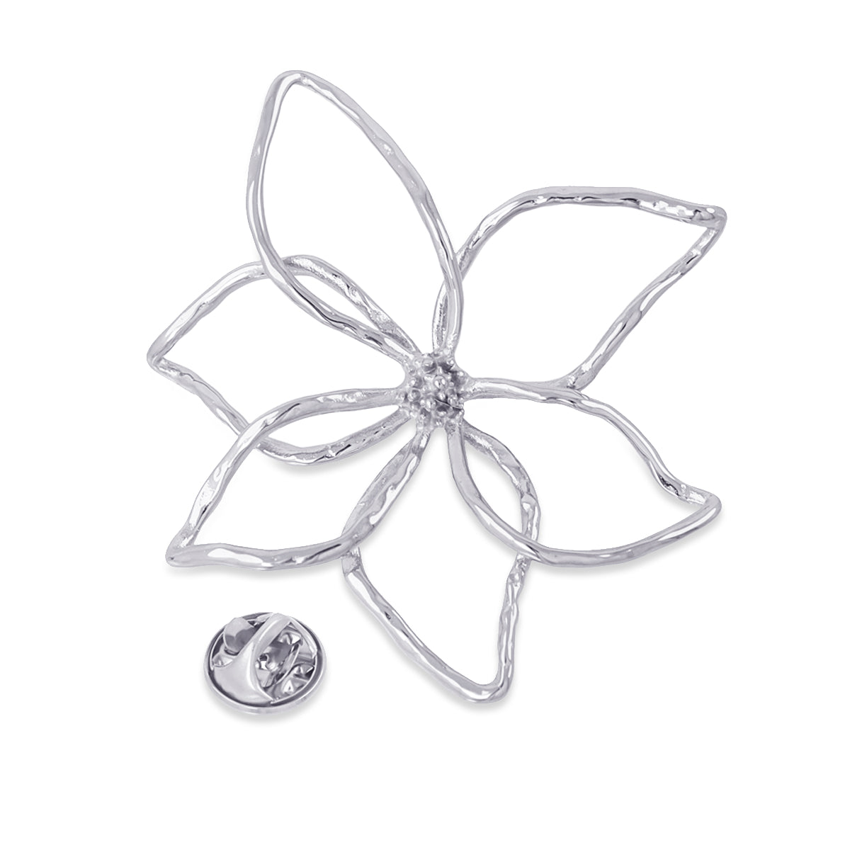 Broche Essentials flor silueta Plateado Anartxy