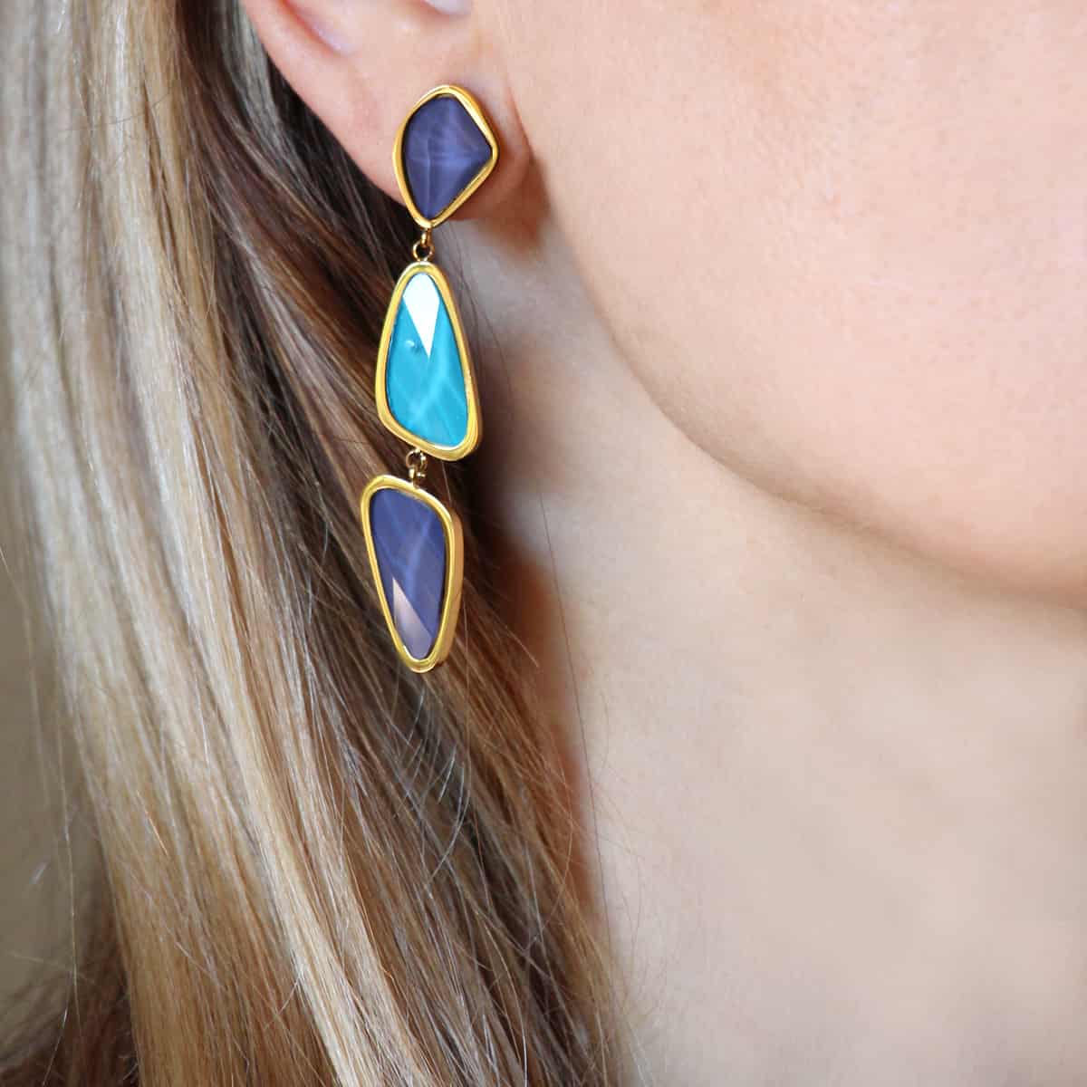 Pendientes Gerbera Azul Anartxy