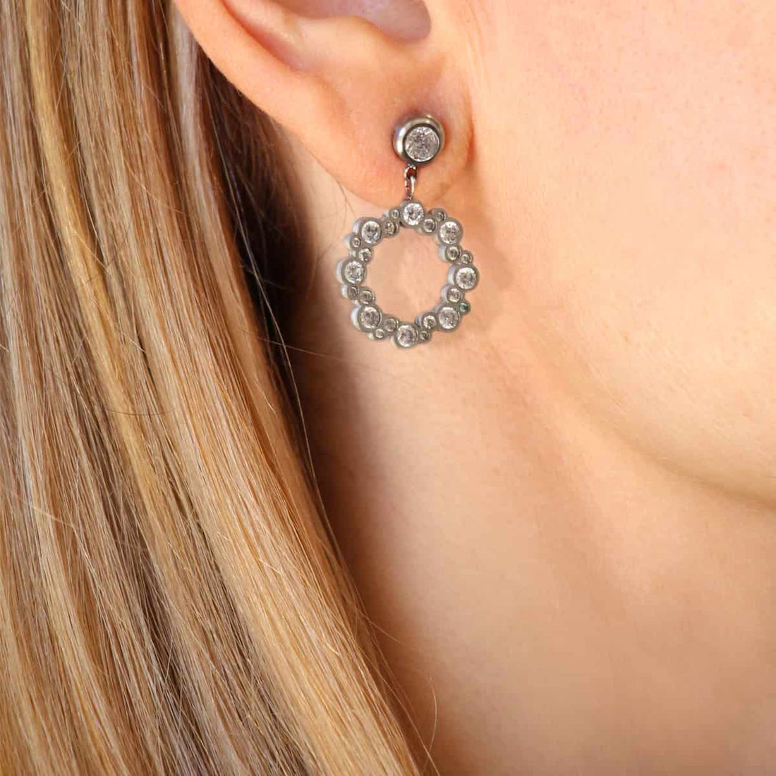 Pendientes Cosmic Plateado Anartxy