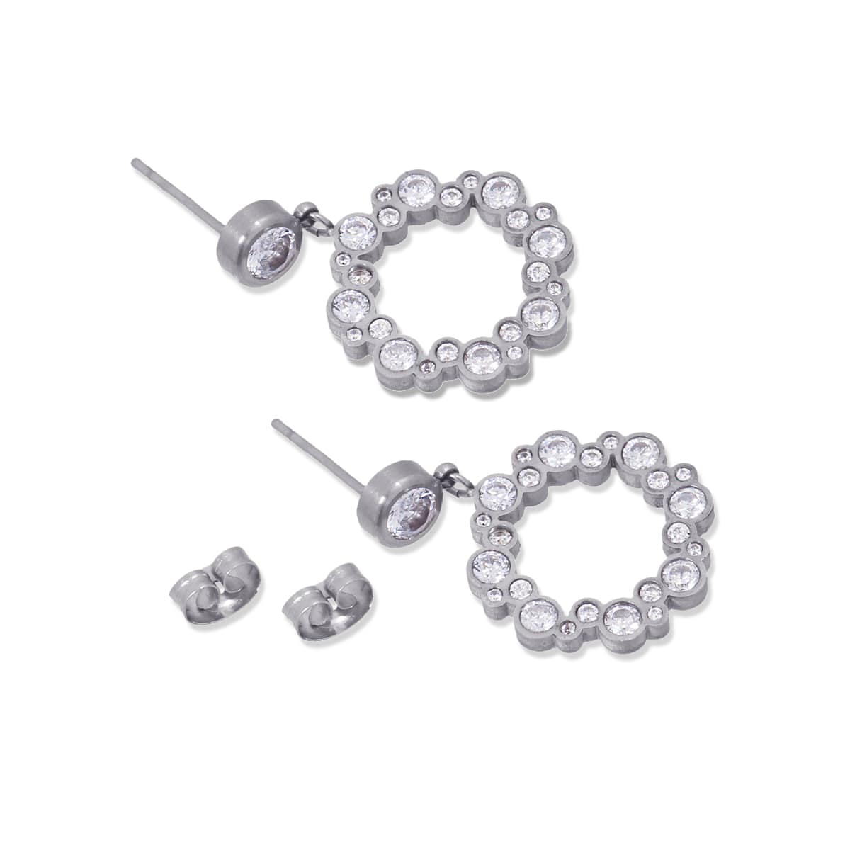 Pendientes Cosmic Plateado Anartxy