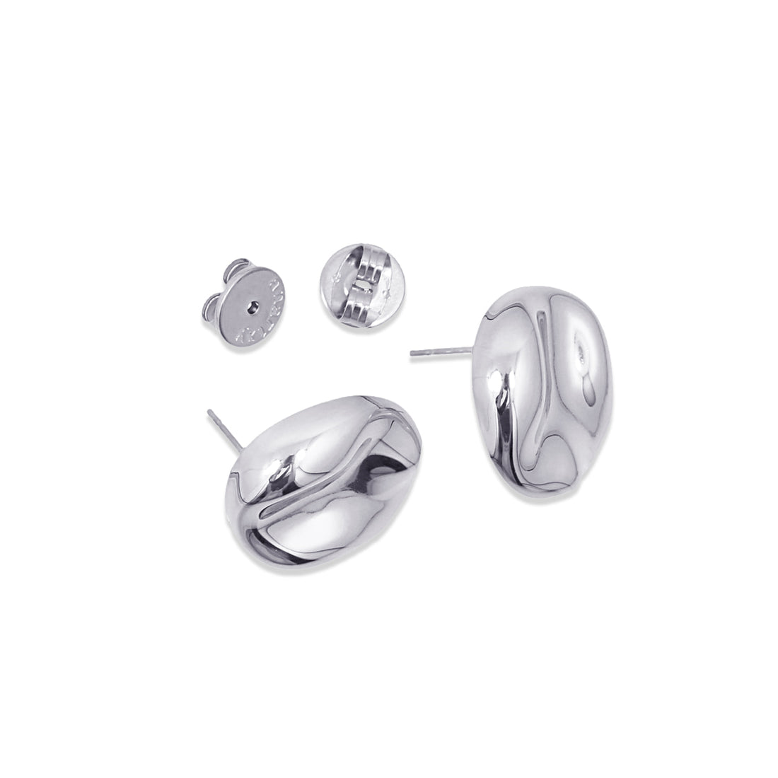 Pendientes Waves Mini Seaglass Plateado Anartxy