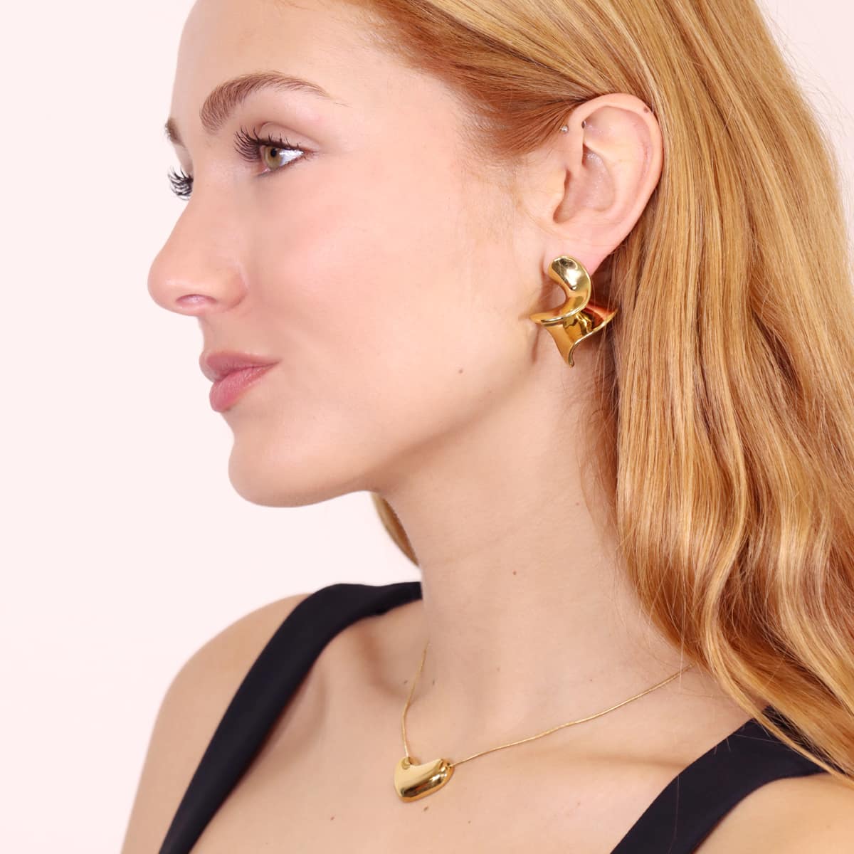 Pendientes Waves Big Path Dorado Anartxy