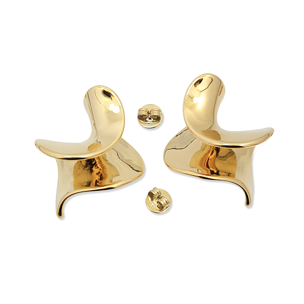 Pendientes Waves Big Path Dorado Anartxy