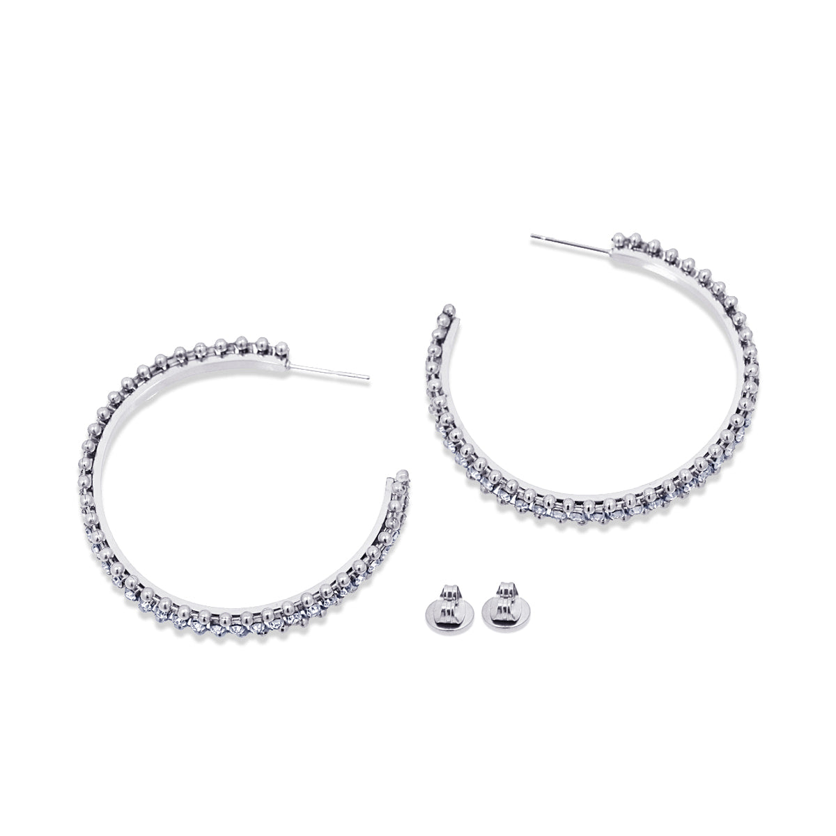 Pendientes Summer Essentials Sparkling Hoops Plateado Anartxy