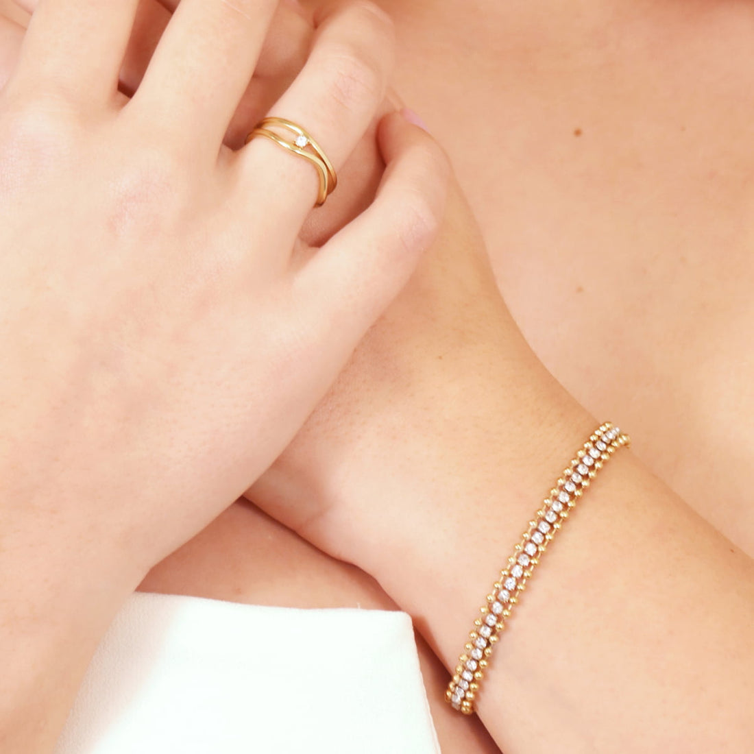 Pulsera Summer Essentials Sparkling Dorado Anartxy