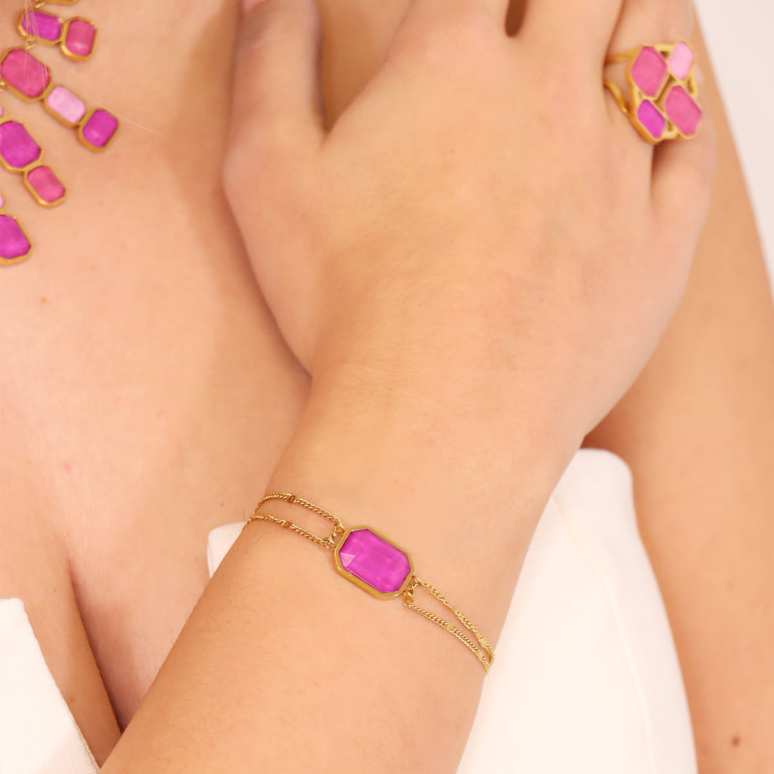 Pulsera Pixels Spark Fucsia Anartxy