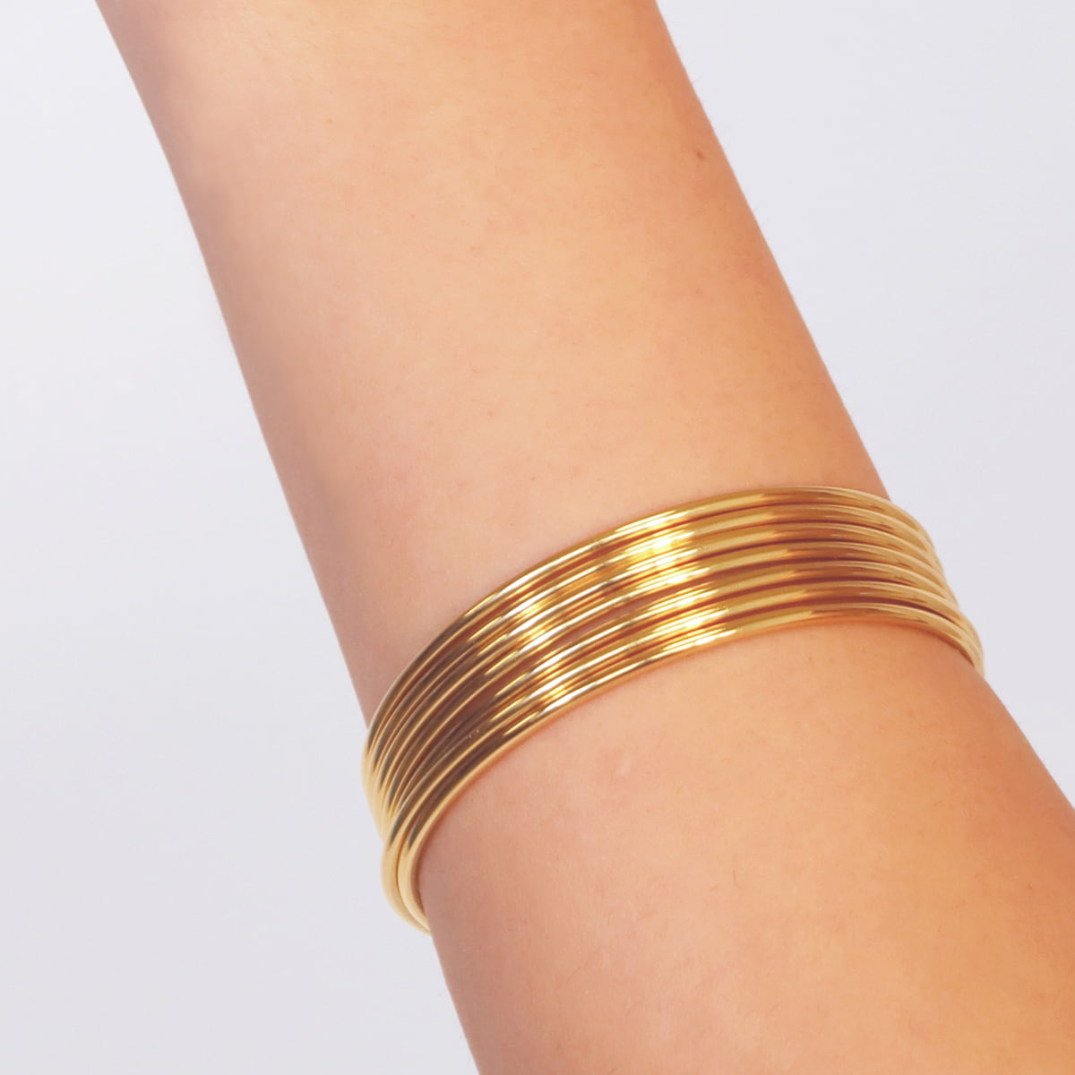 Pulseras Summer Essentials 7 Rings Dorado 60 mm Anartxy