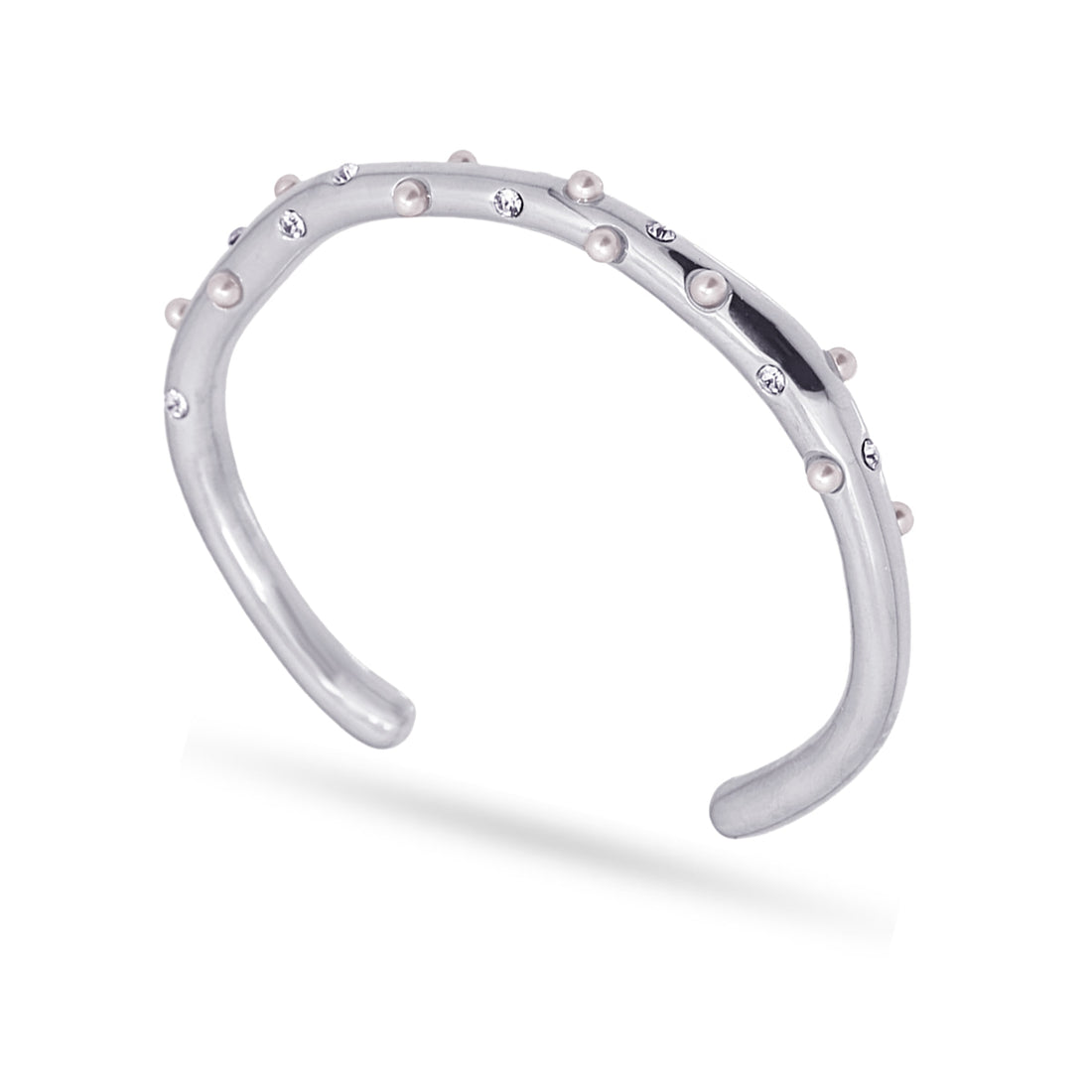 Pulsera Waves Pearl Spots Plateado Anartxy