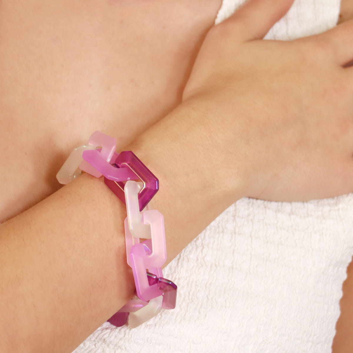 Pulsera Chains Square Rosa Anartxy