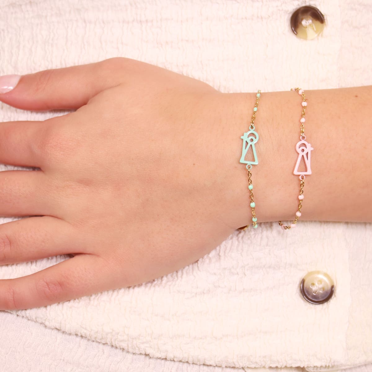 Pulsera Santiago Apóstol Rosa Anartxy