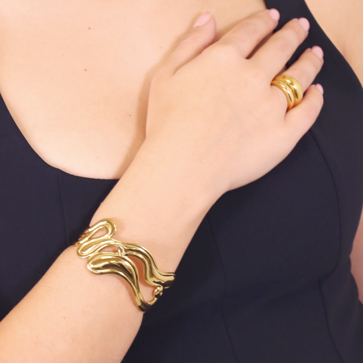 Pulsera Waves Multi Foam Dorado Anartxy