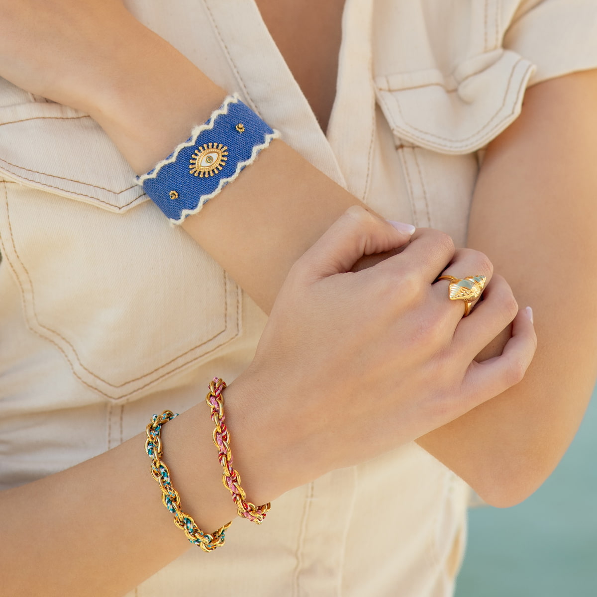 Pulsera Woven Vibe Turquesa Anartxy