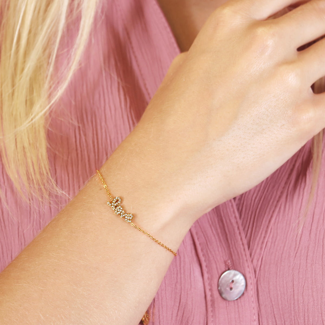 Pulsera Essentials Love Dorado Anartxy