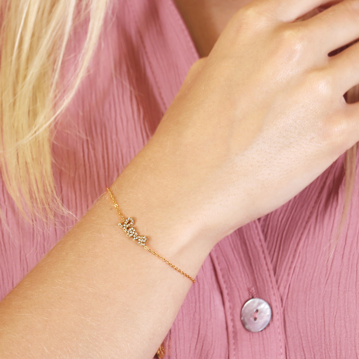 Pulsera Essentials Love Dorado Anartxy