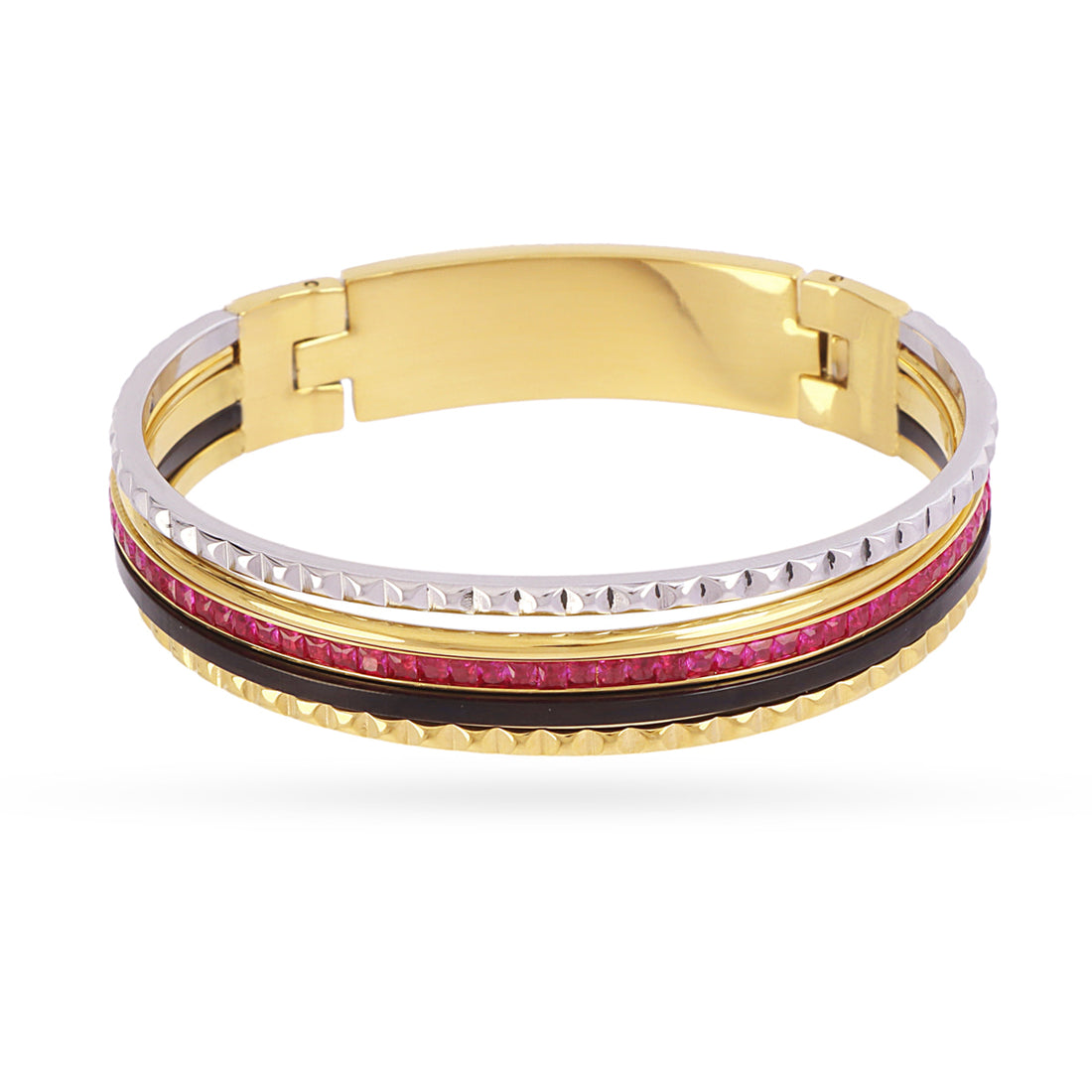 Brazalete Vandal multiaro grueso multicolor Fucsia Anartxy
