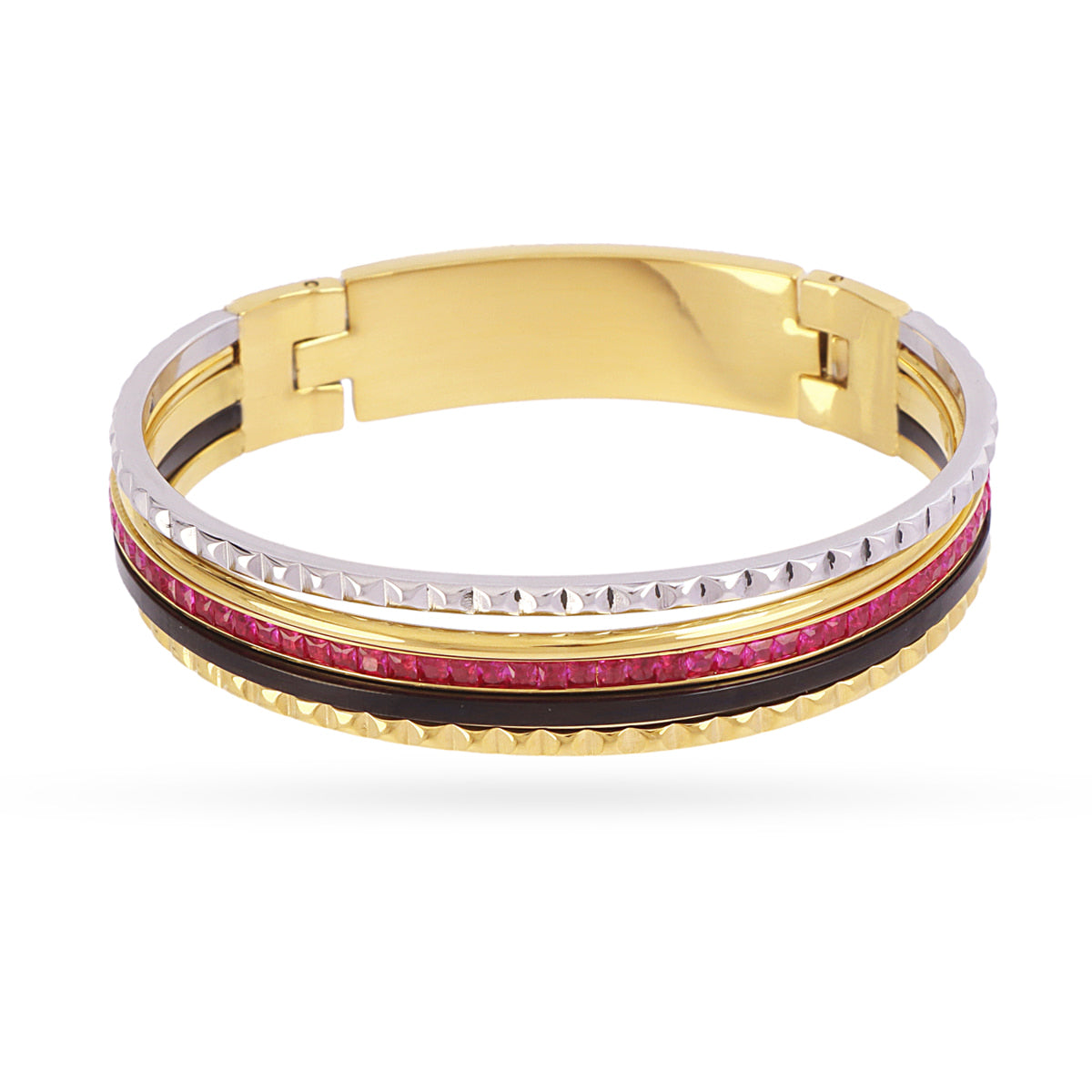 Brazalete Vandal multiaro grueso multicolor Fucsia Anartxy