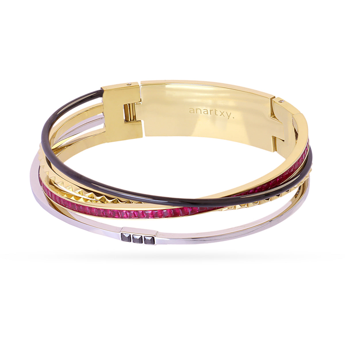 Brazalete Vandal entrelazado multicolor Fucsia Anartxy