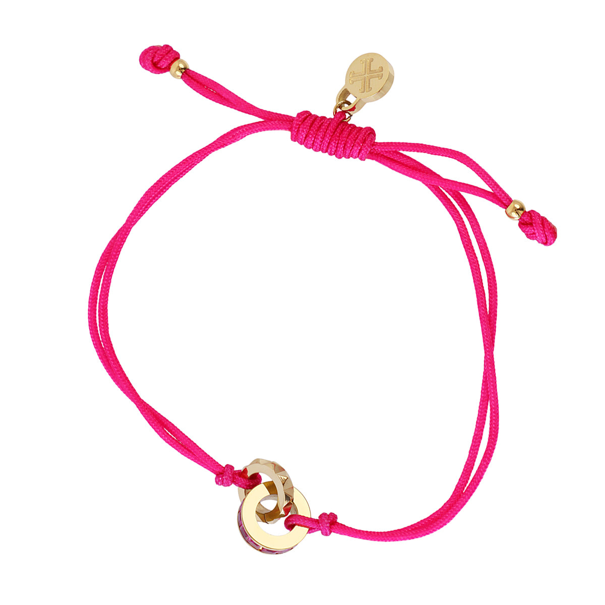 Pulsera Vandal cordón colgante dorado Fucsia Anartxy