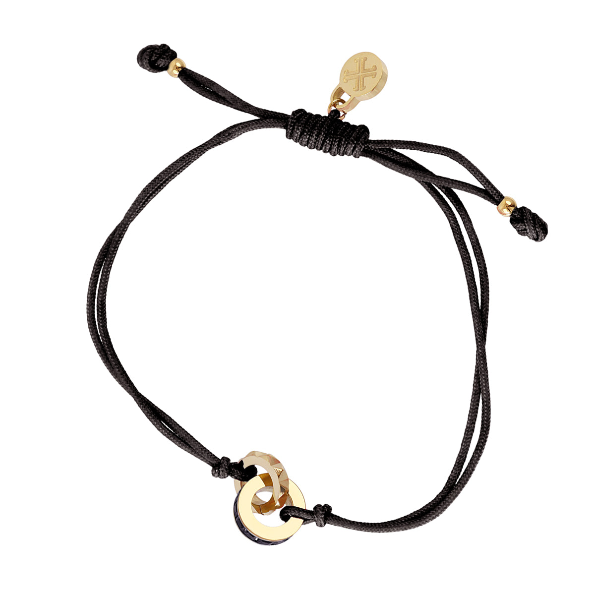 Pulsera Vandal cordón colgante dorado Negro Anartxy