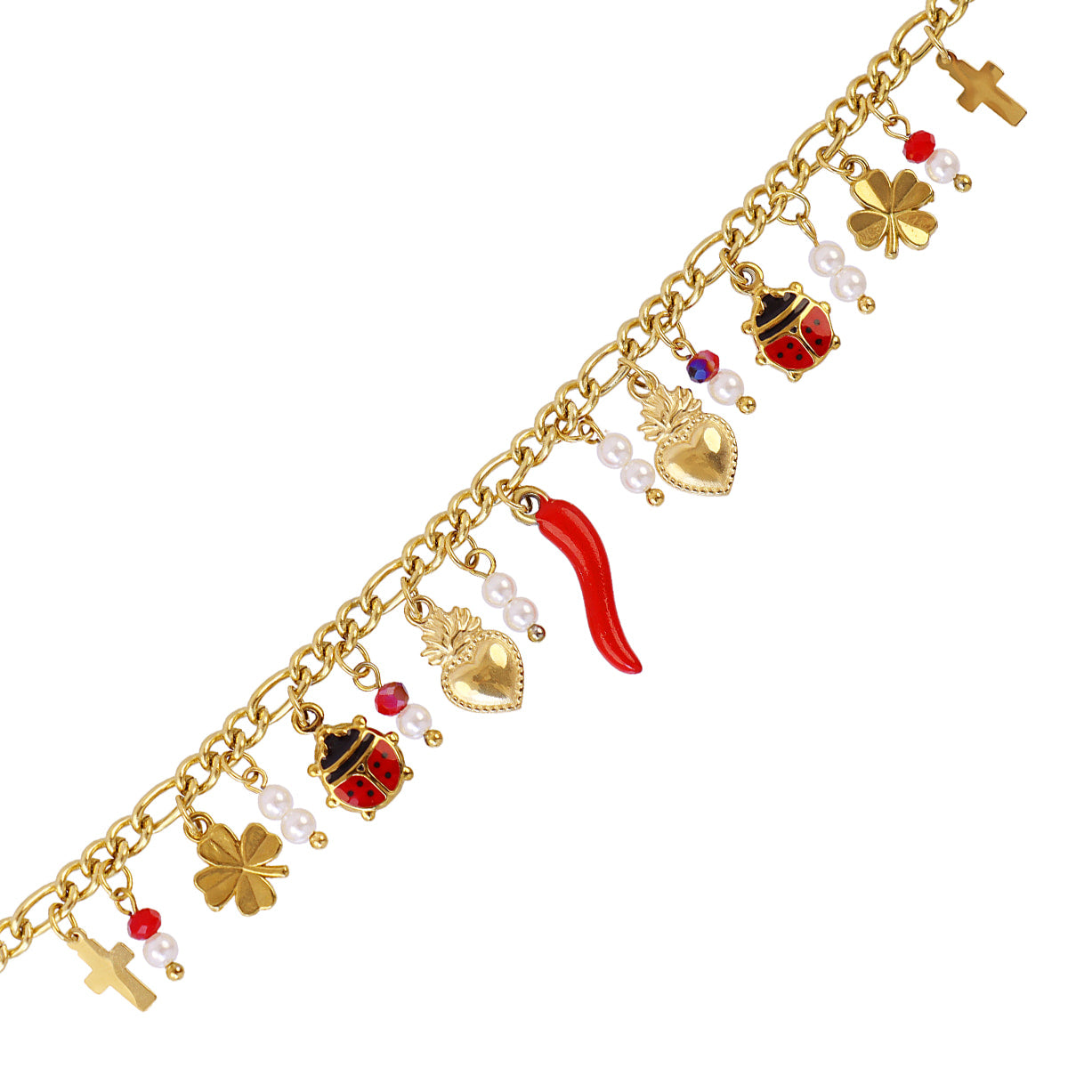 Pulsera Cornicello Fate Rojo Anartxy