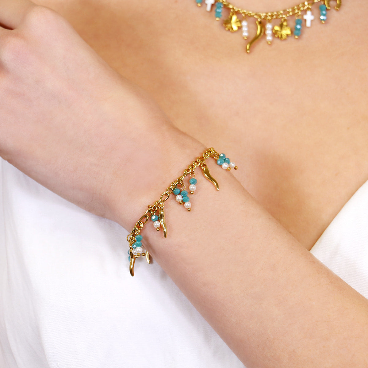 Pulsera Cornicello Serendipity Dorado Anartxy