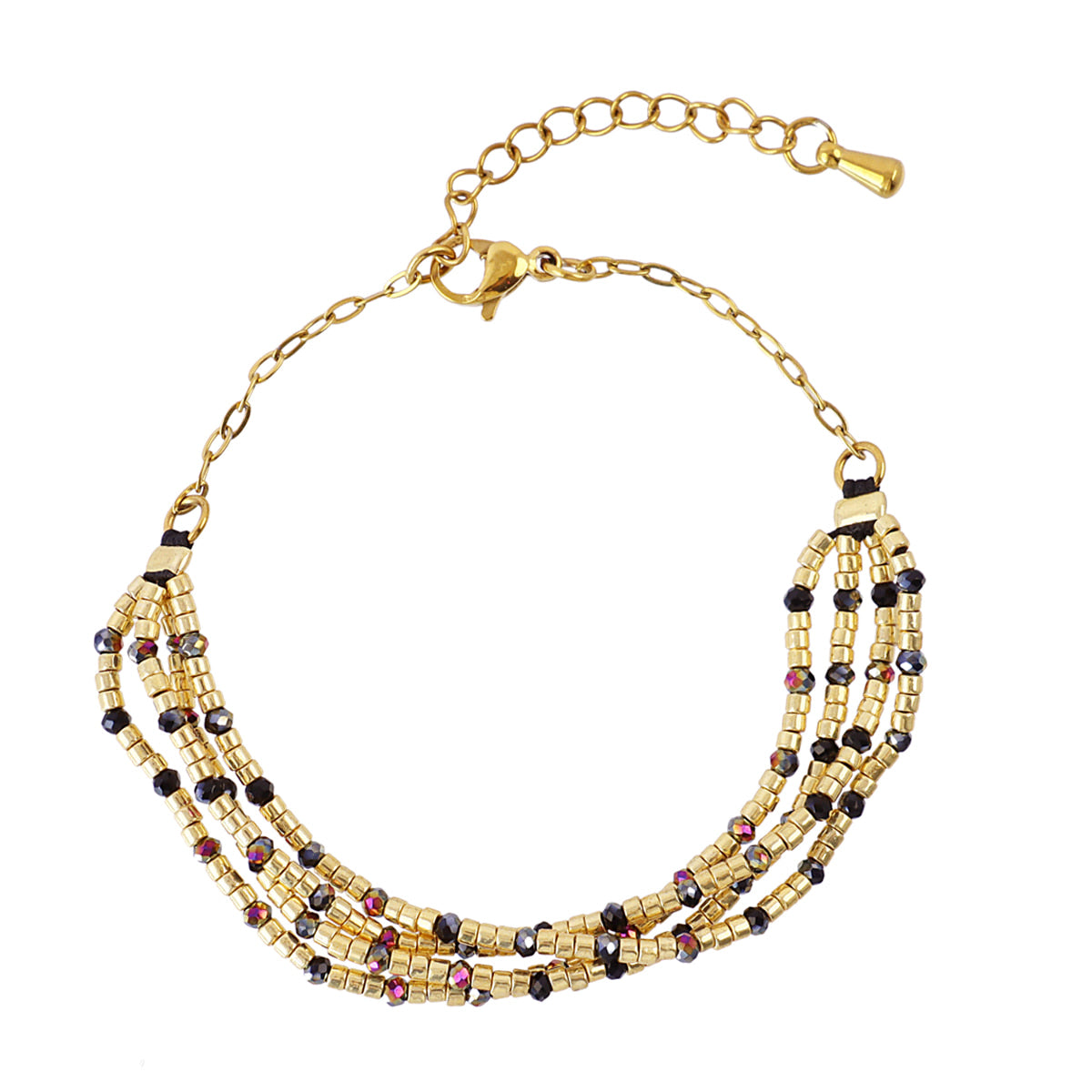 Pulsera Spirit multihilo multicolor Negro Anartxy