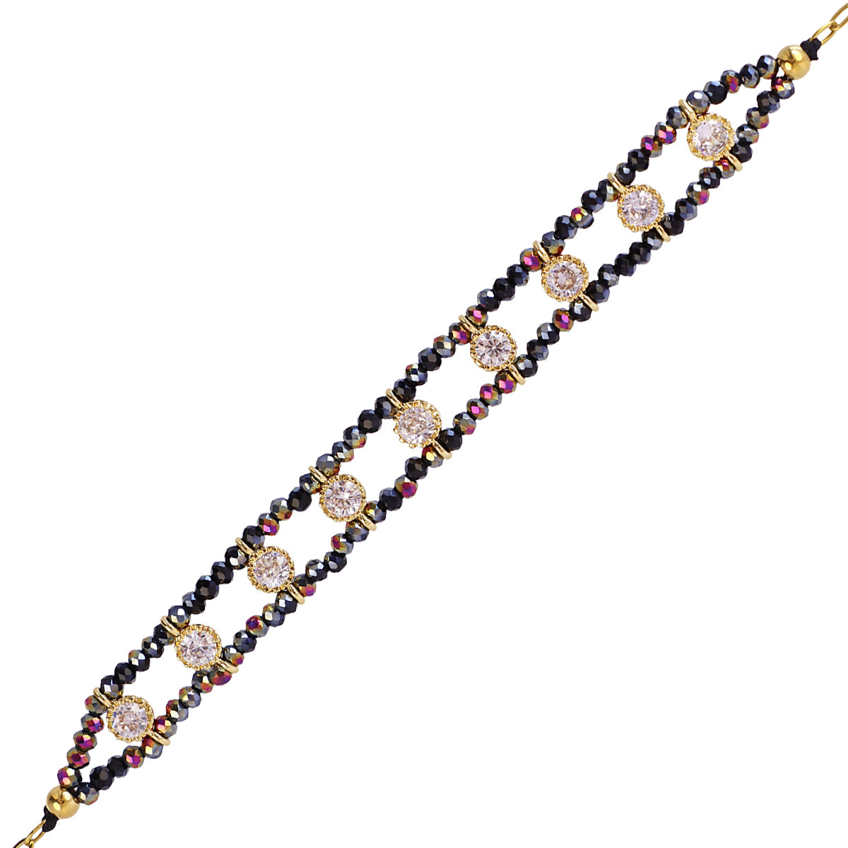 Pulsera Spirit doble hilo multicolor Negro Anartxy