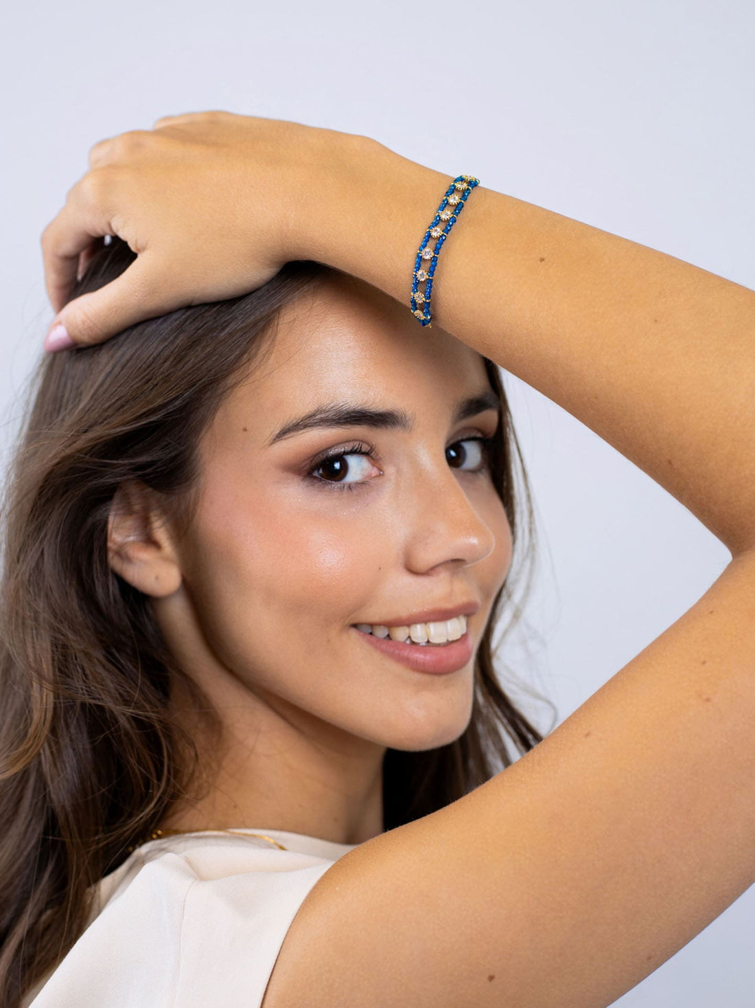 Pulsera Spirit doble hilo multicolor Azul Anartxy