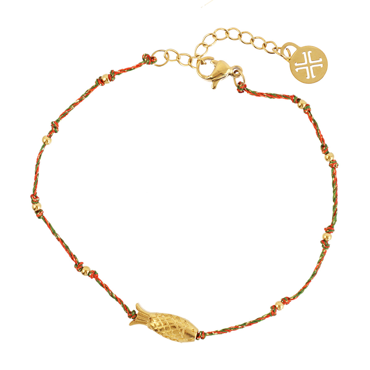 Pulsera fina Spirit hilo multicolor pez dorado Café Anartxy