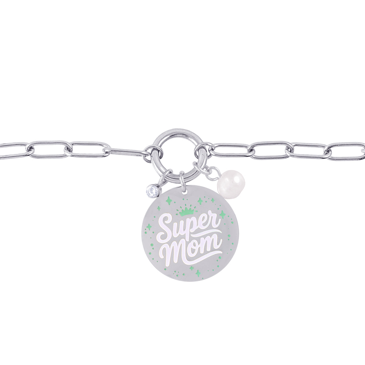 Pulsera Madre Eternal B - Super Mom Plateado Anartxy