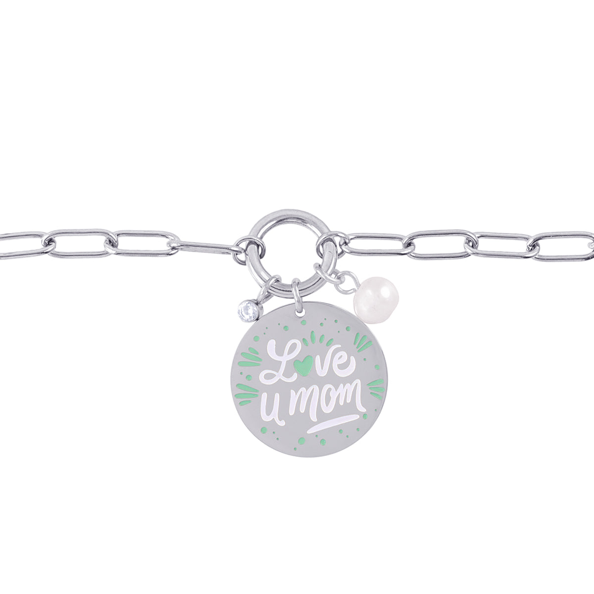 Pulsera Madre Eternal C - Love U Mom Plateado Anartxy