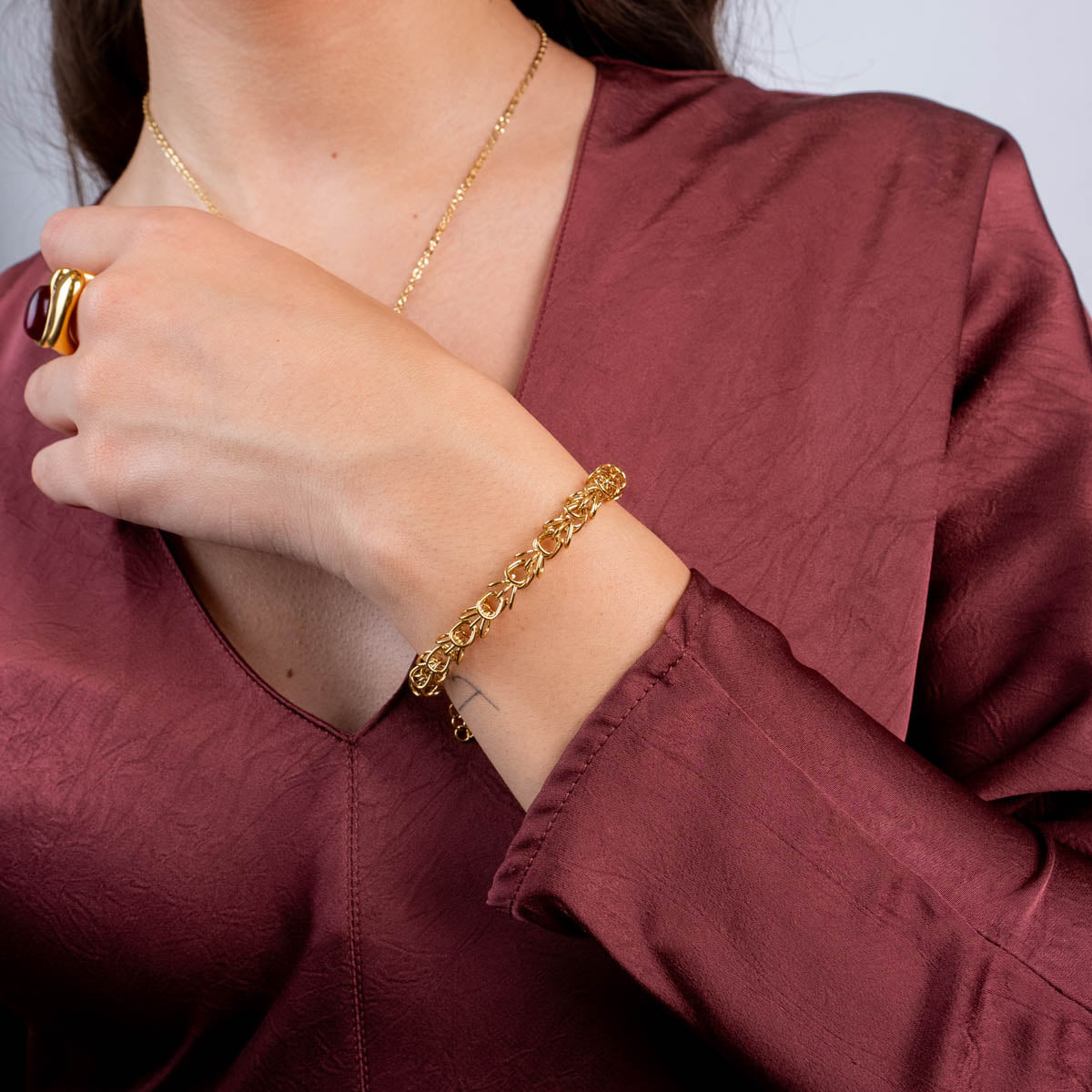 Pulsera de eslabones conectados Dorado Anartxy