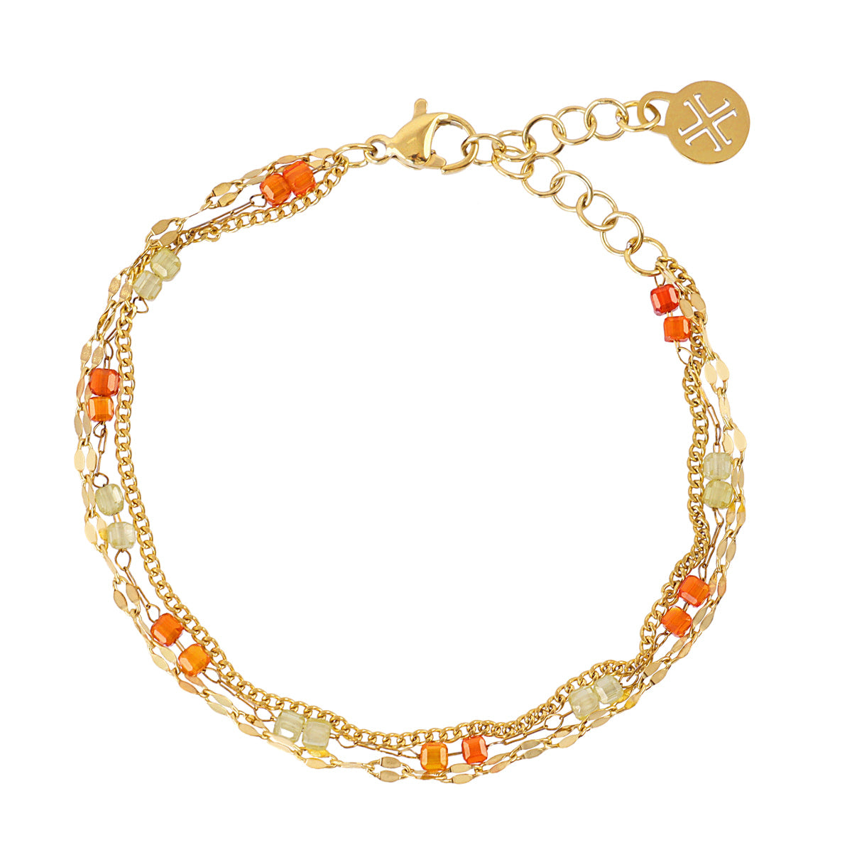 Pulsera Spirit multicadenas finas Naranja Anartxy