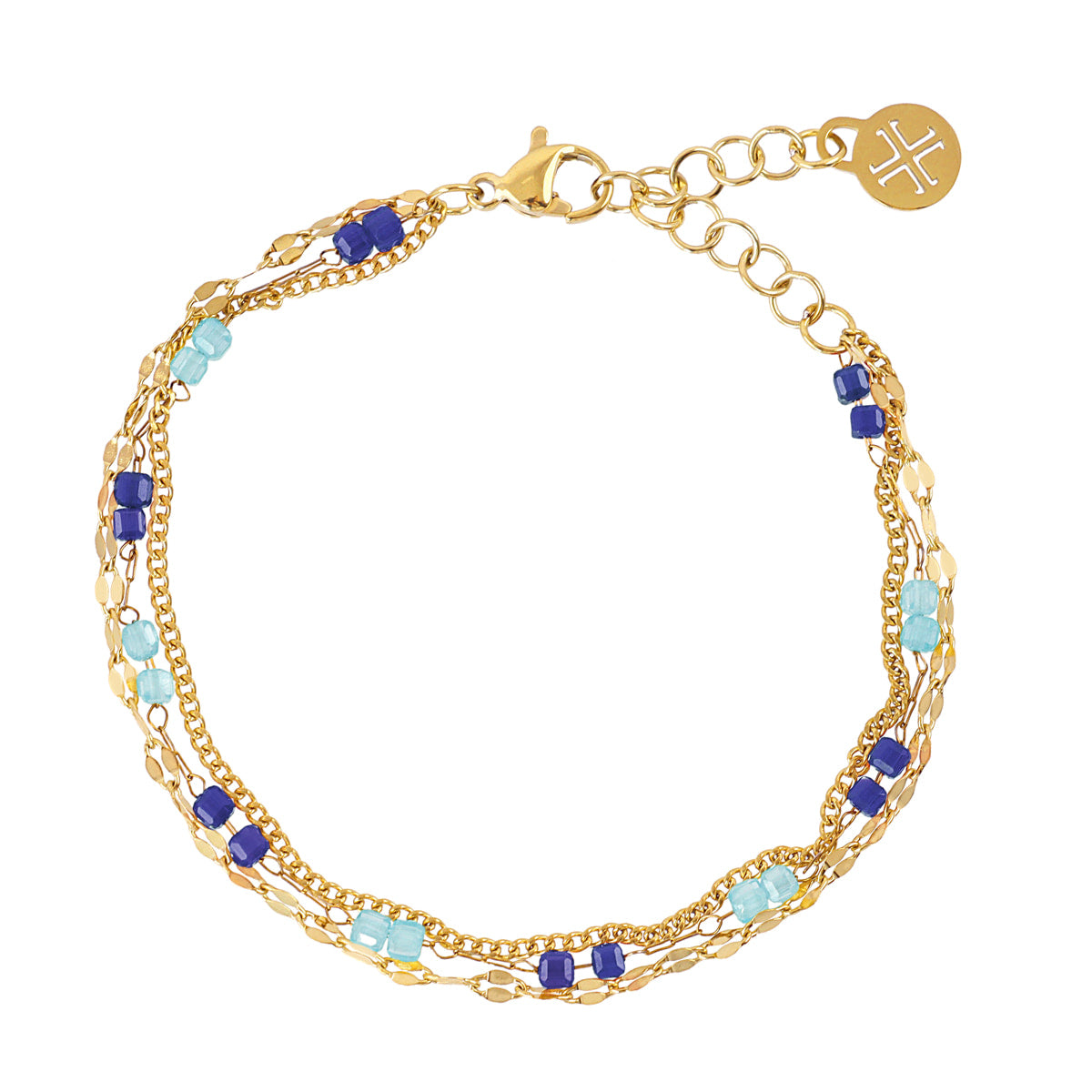 Pulsera Spirit multicadenas finas Azul Anartxy