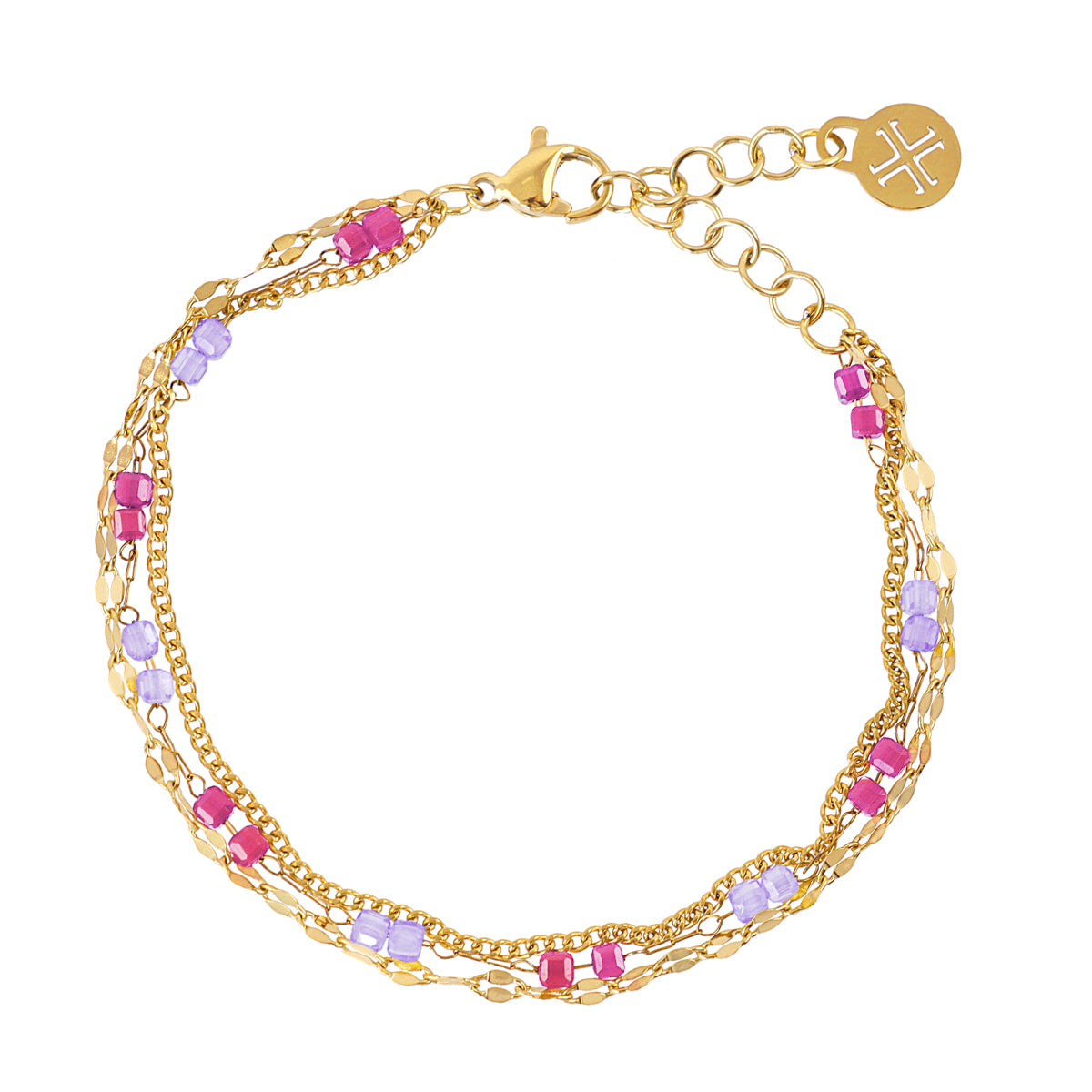 Pulsera Spirit multicadenas finas Morado Anartxy