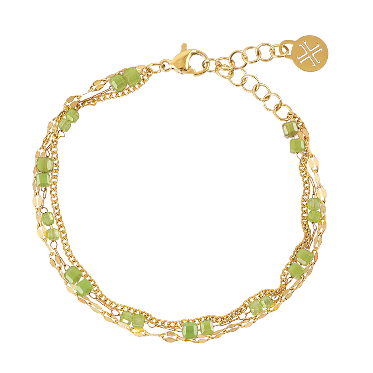 Pulsera Spirit multicadenas finas Verde Anartxy
