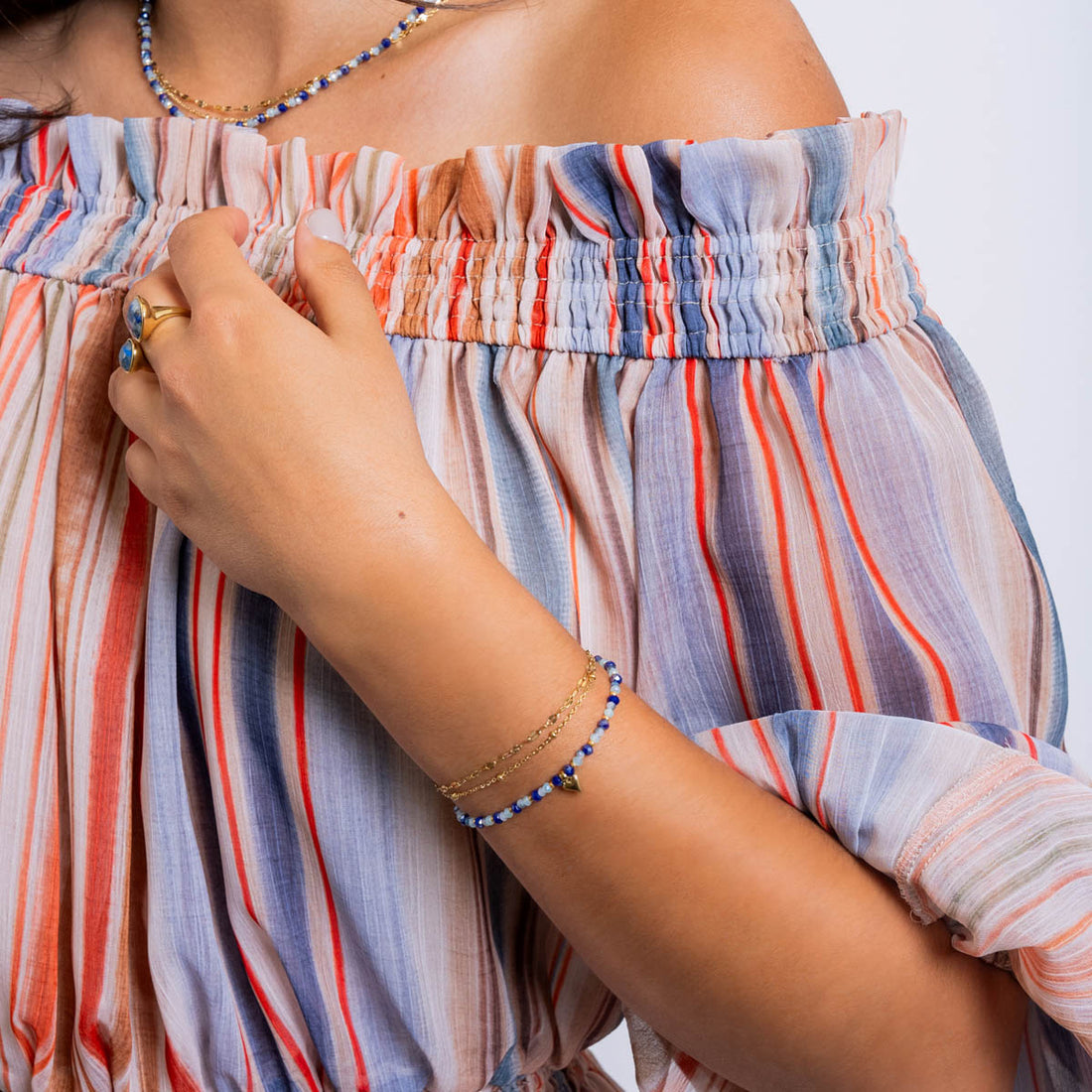 Pulsera Spirit doble cuentas Azul Anartxy