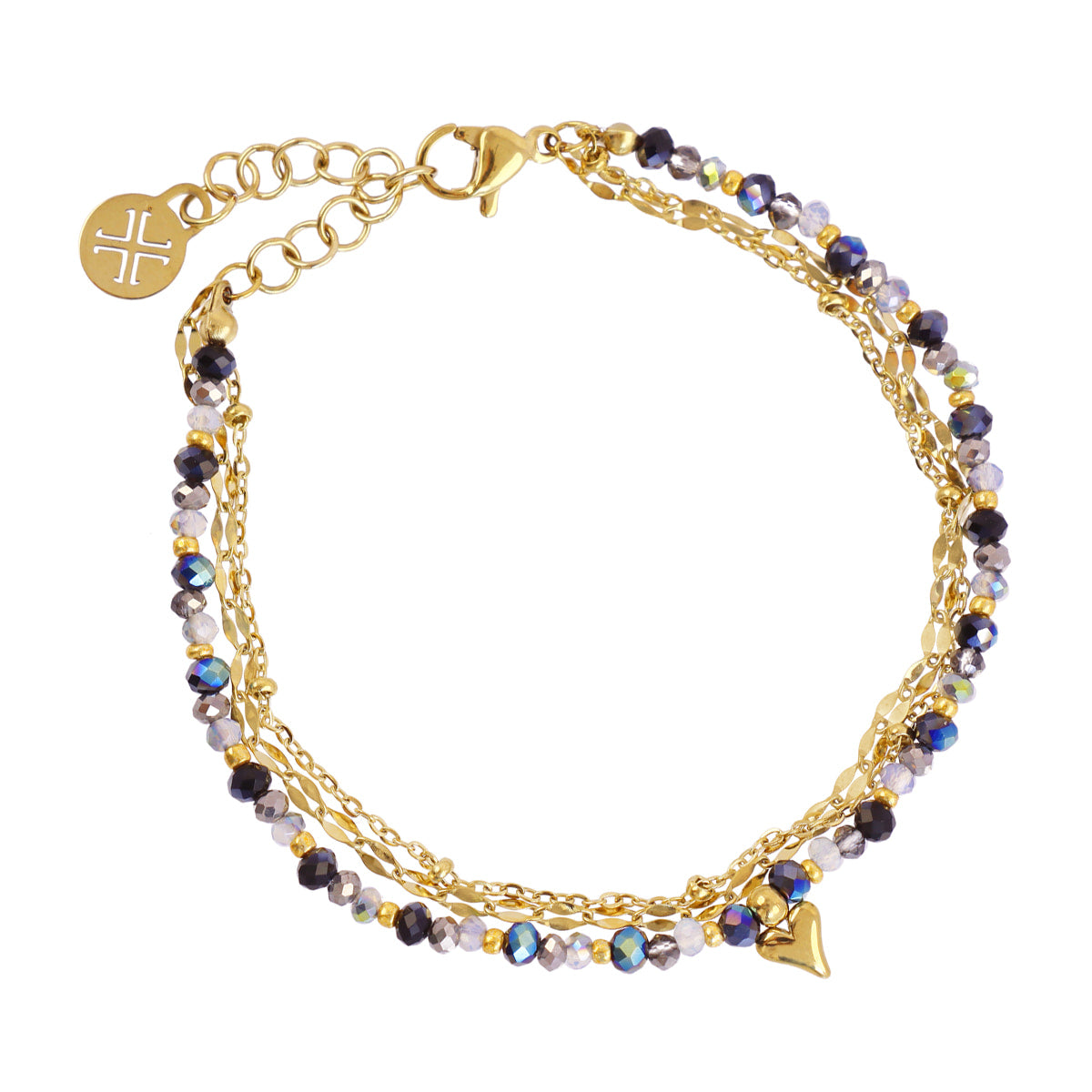 Pulsera Spirit doble cuentas Negro Anartxy