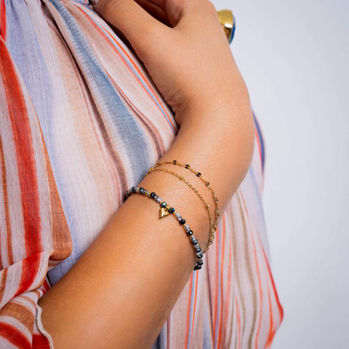 Pulsera Spirit doble cuentas Negro Anartxy