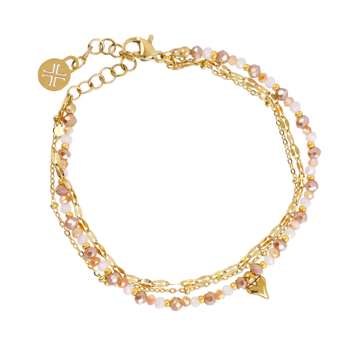 Pulsera Spirit doble cuentas Beige Anartxy