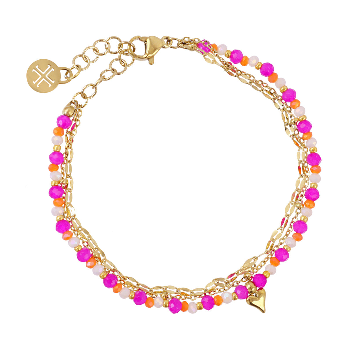Pulsera Spirit doble cuentas Rosa Anartxy