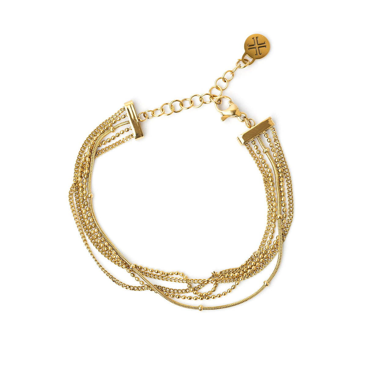 Pulsera multicadena Essentials Dorado Anartxy